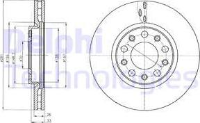 Delphi BG4314 - Bremsscheibe alexcarstop-ersatzteile.com