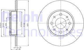 Delphi BG4312 - Bremsscheibe alexcarstop-ersatzteile.com