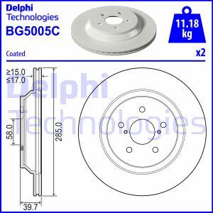 Delphi BG5005C-18B1 - Bremsscheibe alexcarstop-ersatzteile.com