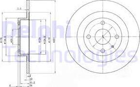 Delphi BG3556 - Bremsscheibe alexcarstop-ersatzteile.com