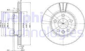 Delphi BG3025 - Bremsscheibe alexcarstop-ersatzteile.com