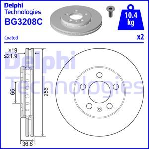 Delphi BG3208C-18B1 - Bremsscheibe alexcarstop-ersatzteile.com