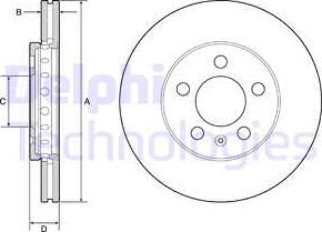 Delphi BG3208 - Bremsscheibe alexcarstop-ersatzteile.com