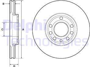 Delphi BG3713 - Bremsscheibe alexcarstop-ersatzteile.com