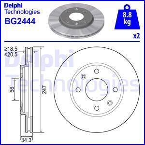 Delphi BG2444 - Bremsscheibe alexcarstop-ersatzteile.com