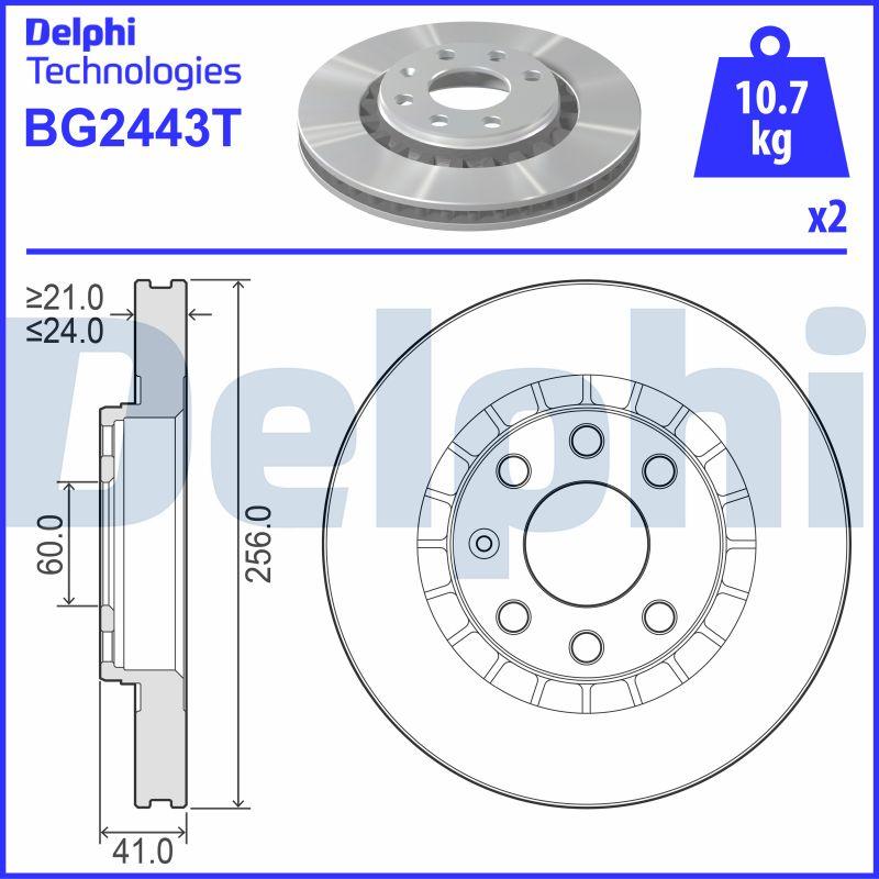 Delphi BG2443T - Bremsscheibe alexcarstop-ersatzteile.com