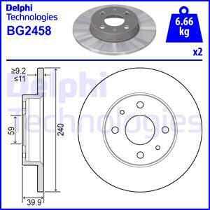 Delphi BG2458 - Bremsscheibe alexcarstop-ersatzteile.com