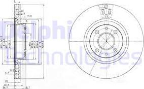 Delphi BG2407 - Bremsscheibe alexcarstop-ersatzteile.com