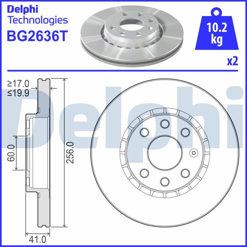 Delphi BG2636T - Bremsscheibe alexcarstop-ersatzteile.com