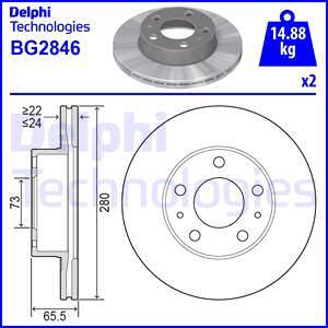 Delphi BG2846 - Bremsscheibe alexcarstop-ersatzteile.com