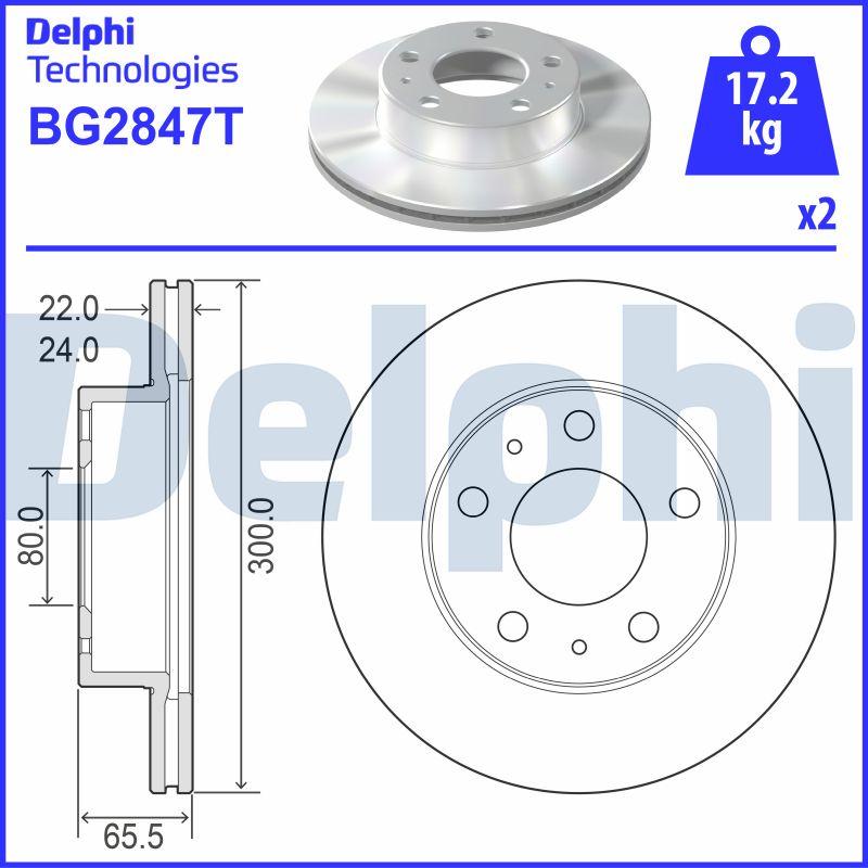 Delphi BG2847T - Bremsscheibe alexcarstop-ersatzteile.com