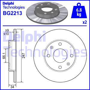 Delphi BG2213 - Bremsscheibe alexcarstop-ersatzteile.com