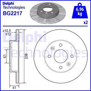 Delphi BG2217 - Bremsscheibe alexcarstop-ersatzteile.com