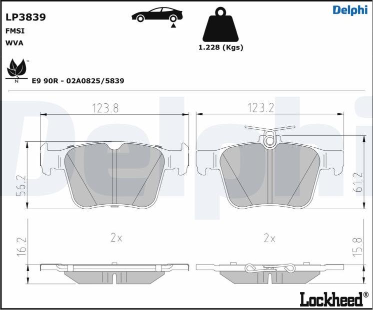 Delphi LP3839 - Bremsbelagsatz, Scheibenbremse alexcarstop-ersatzteile.com