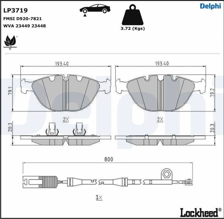 Delphi LP3719 - Bremsbelagsatz, Scheibenbremse alexcarstop-ersatzteile.com