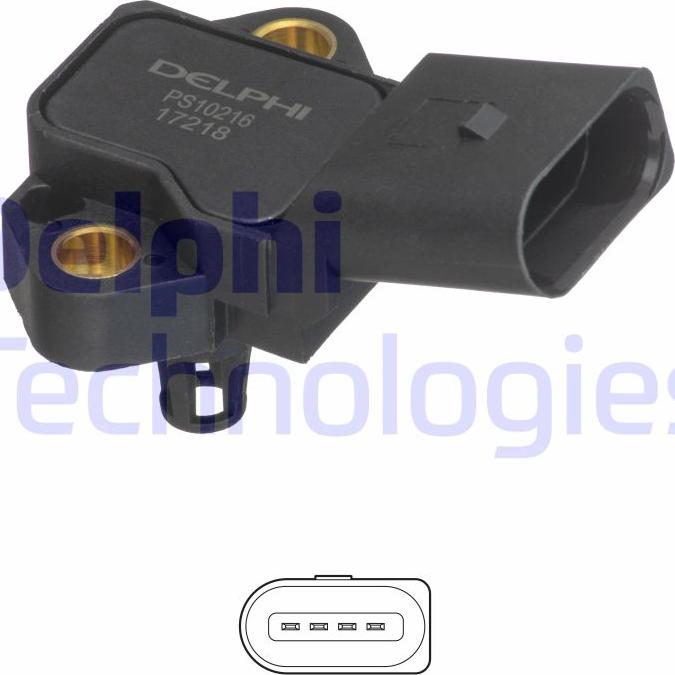 Delphi PS10216 - Sensor, Saugrohrdruck alexcarstop-ersatzteile.com