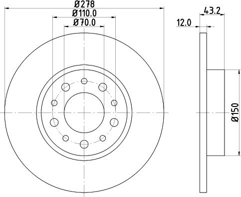 DON PCD12822 - Bremsscheibe alexcarstop-ersatzteile.com