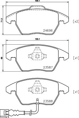 DON PCP1095 - Bremsbelagsatz, Scheibenbremse alexcarstop-ersatzteile.com