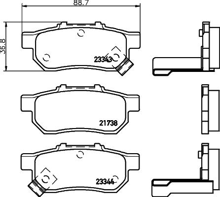 DON PCP1133 - Bremsbelagsatz, Scheibenbremse alexcarstop-ersatzteile.com