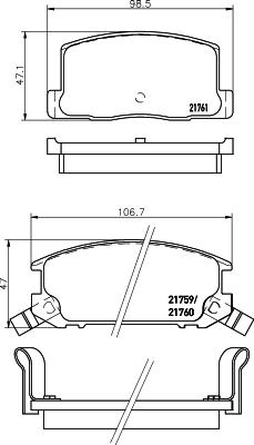 DON PCP1861 - Bremsbelagsatz, Scheibenbremse alexcarstop-ersatzteile.com