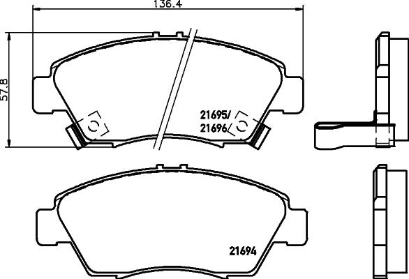 DON PCP1308 - Bremsbelagsatz, Scheibenbremse alexcarstop-ersatzteile.com