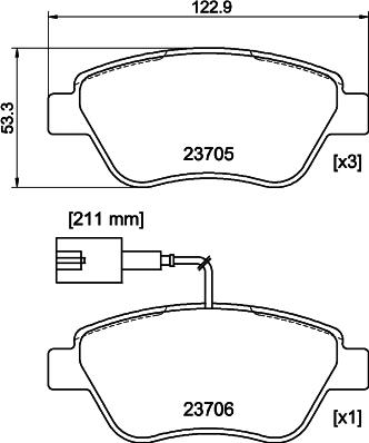 DON PCP2097 - Bremsbelagsatz, Scheibenbremse alexcarstop-ersatzteile.com