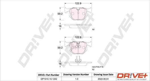 Dr!ve+ DP1010.10.1242 - Bremsbelagsatz, Scheibenbremse alexcarstop-ersatzteile.com