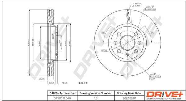 Dr!ve+ DP1010.11.0417 - Bremsscheibe alexcarstop-ersatzteile.com