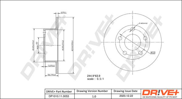 Dr!ve+ DP1010.11.0053 - Bremsscheibe alexcarstop-ersatzteile.com