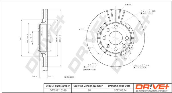 Dr!ve+ DP1010.11.0346 - Bremsscheibe alexcarstop-ersatzteile.com