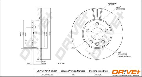 Dr!ve+ DP1010.11.0733 - Bremsscheibe alexcarstop-ersatzteile.com