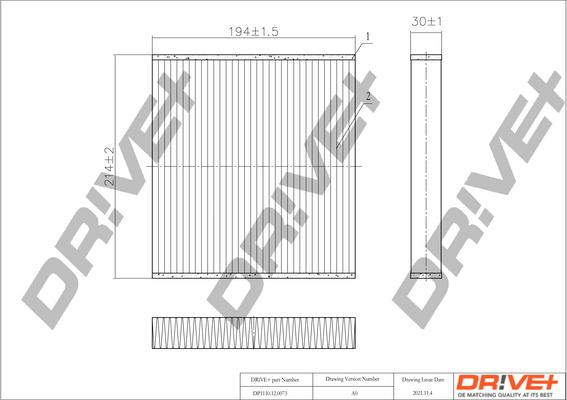 Dr!ve+ DP1110.12.0073 - Filter, Innenraumluft alexcarstop-ersatzteile.com