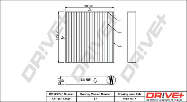 Dr!ve+ DP1110.12.0390 - Filter, Innenraumluft alexcarstop-ersatzteile.com