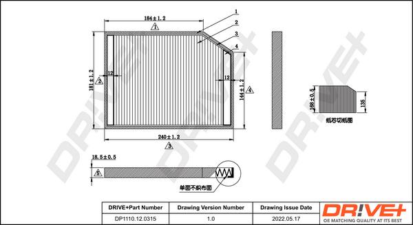 Dr!ve+ DP1110.12.0315 - Filter, Innenraumluft alexcarstop-ersatzteile.com