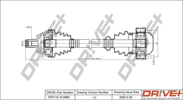 Dr!ve+ DP2110.10.0866 - Antriebswelle alexcarstop-ersatzteile.com