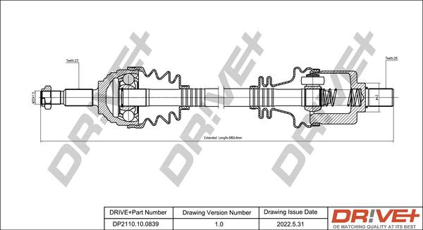 Dr!ve+ DP2110.10.0839 - Antriebswelle alexcarstop-ersatzteile.com