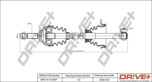 Dr!ve+ DP2110.10.0307 - Antriebswelle alexcarstop-ersatzteile.com