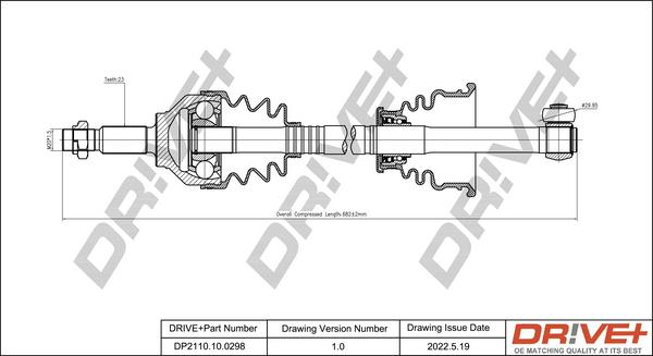 Dr!ve+ DP2110.10.0298 - Antriebswelle alexcarstop-ersatzteile.com