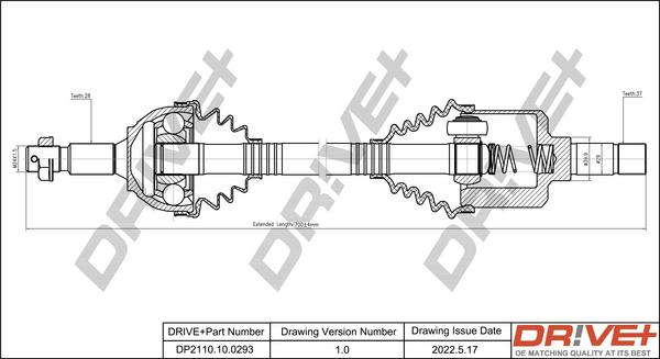 Dr!ve+ DP2110.10.0293 - Antriebswelle alexcarstop-ersatzteile.com