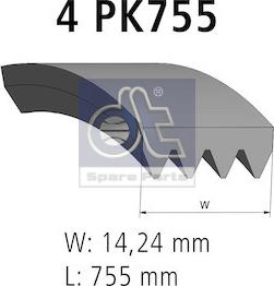 DT Spare Parts 12.15402 - Keilrippenriemen alexcarstop-ersatzteile.com