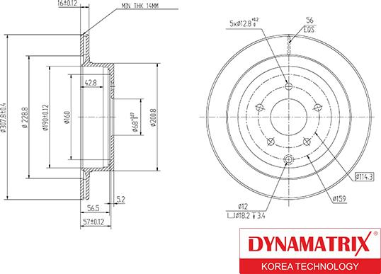 Dynamatrix DBD1506 - Bremsscheibe alexcarstop-ersatzteile.com