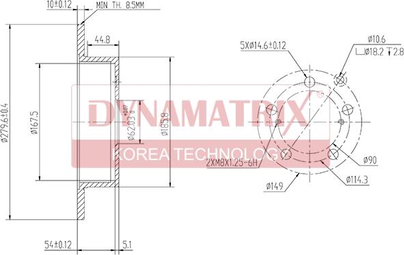 Dynamatrix DBD1704 - Bremsscheibe alexcarstop-ersatzteile.com