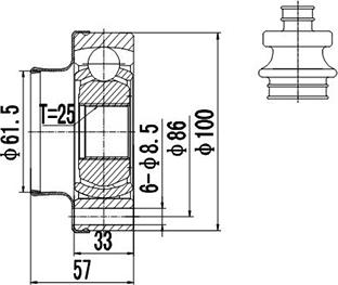 Dynamatrix DCV648004 - Gelenksatz, Antriebswelle alexcarstop-ersatzteile.com