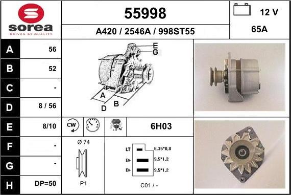 EAI 55998 - Generator alexcarstop-ersatzteile.com