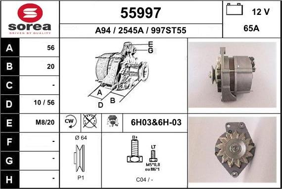 EAI 55997 - Generator alexcarstop-ersatzteile.com