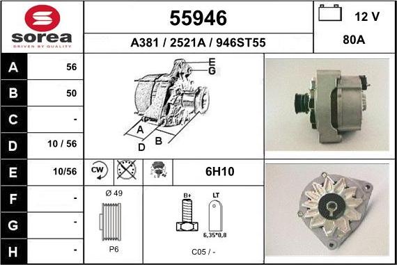 EAI 55946 - Generator alexcarstop-ersatzteile.com