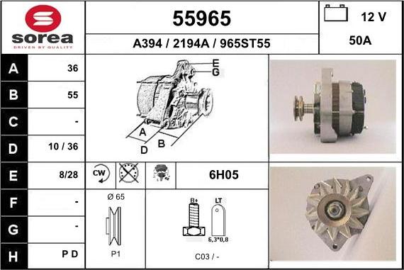 EAI 55965 - Generator alexcarstop-ersatzteile.com