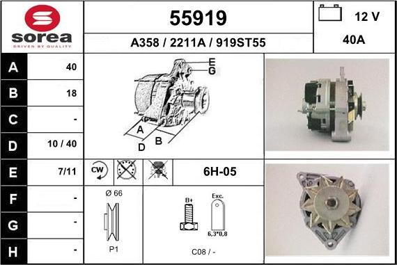 EAI 55919 - Generator alexcarstop-ersatzteile.com