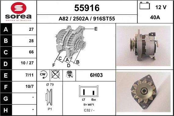 EAI 55916 - Generator alexcarstop-ersatzteile.com