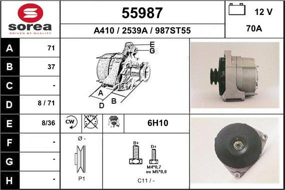 EAI 55987 - Generator alexcarstop-ersatzteile.com